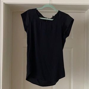 Express black satin short sleeve blouse